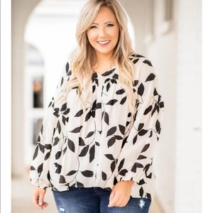 Cookies and Cream Top, Cream/Black 3x